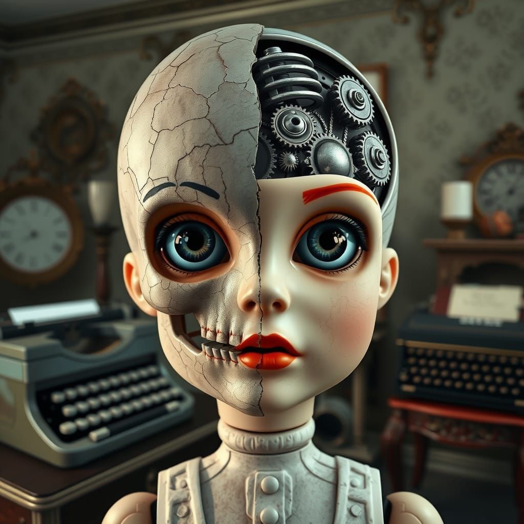 A doll with a split personality
