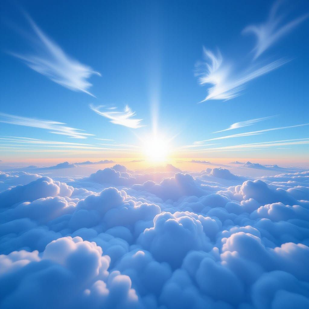 Vast Cerulean Sky with Ethereal Sunlight