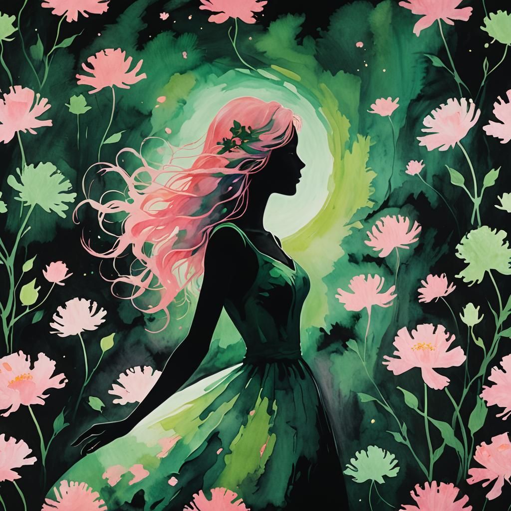 Ethereal Silhouette Art in Impressionistic Style