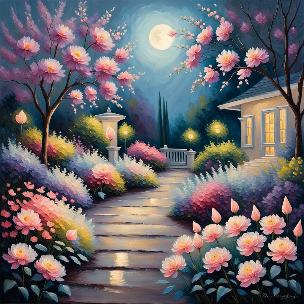 Pastel palette illustration garden