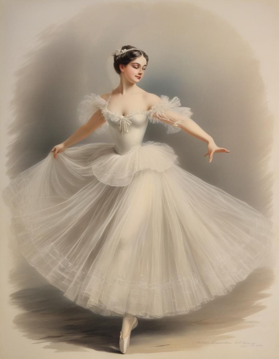 First balet tutu made of tulle, 1830s, famous ballerina Mari...