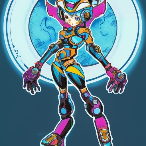 Futuristic Goddess: Digital Ink Painting