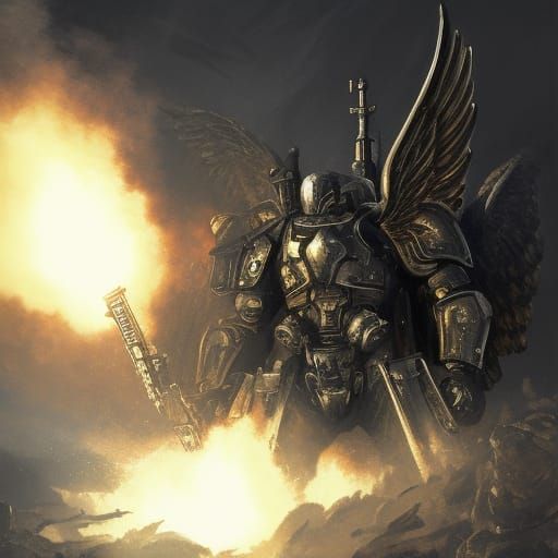 High Gothic Archangel in Black Knight Armor