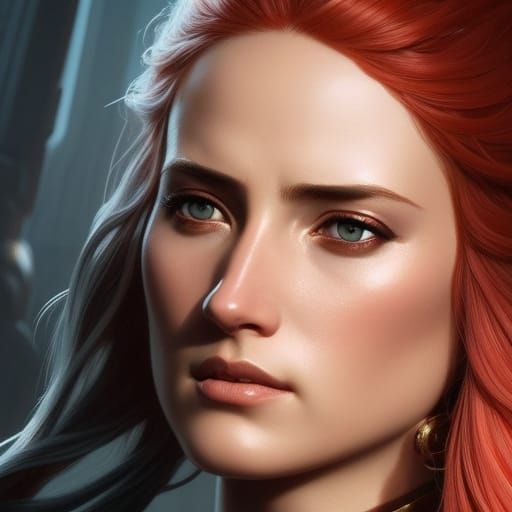 Rococo Redhead in Toga with Dramatic Lighting