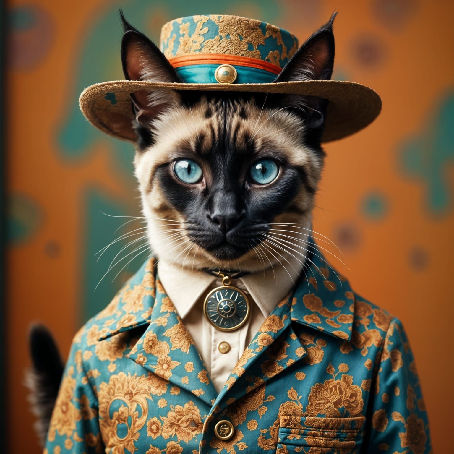 Siamese Cat in Zoot Suit, 8K Render