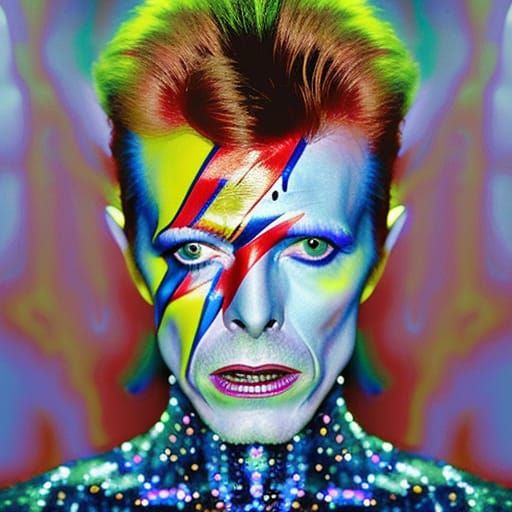 Psychedelic Portrait of David Bowie as Album Art