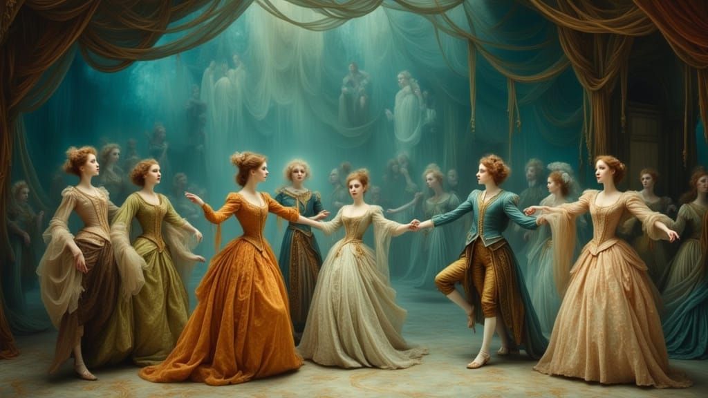 Moliere's Troupe Perform in Surrealist Dreamscape