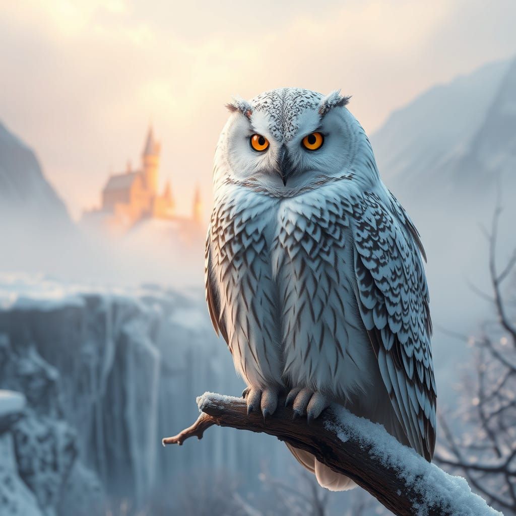 Winter Owl Majesty in Icelandic Landscape