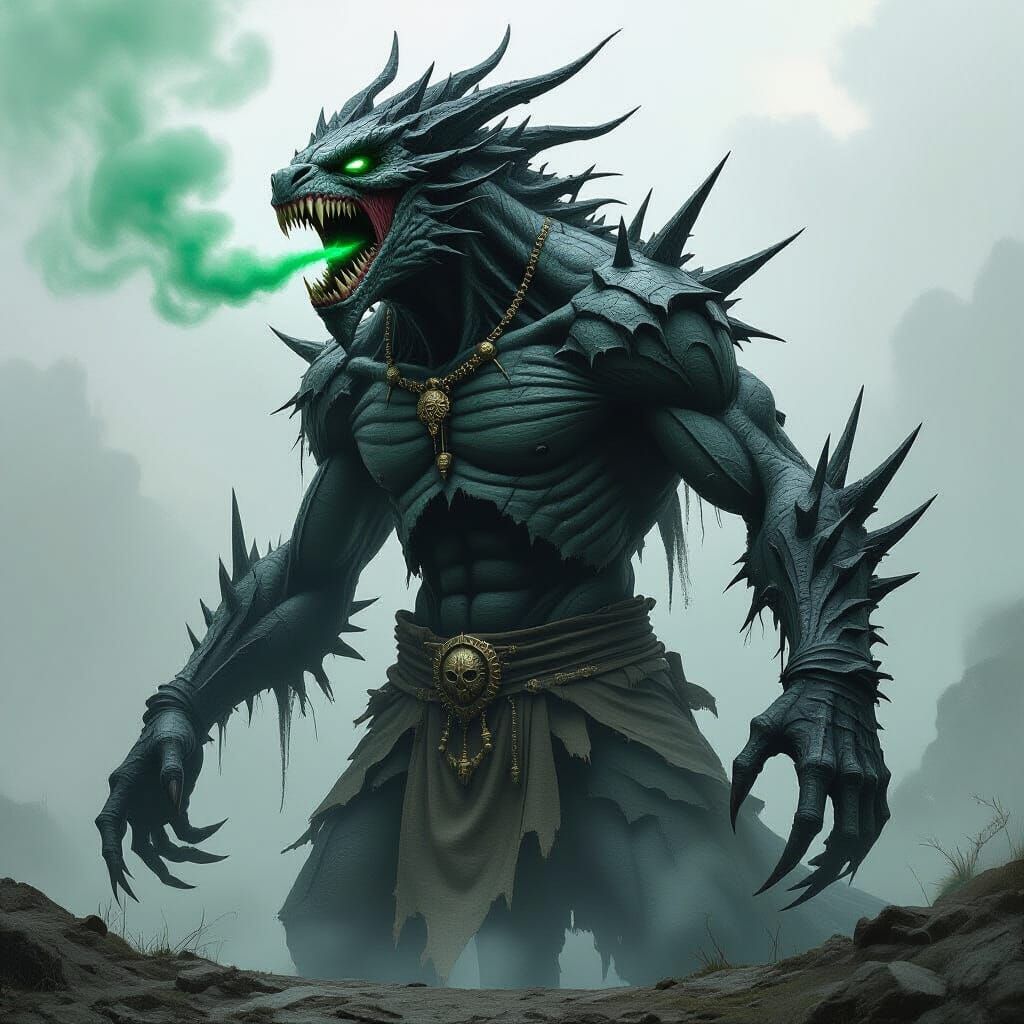 Undead Dragonborn of Dread with Toxic Breath