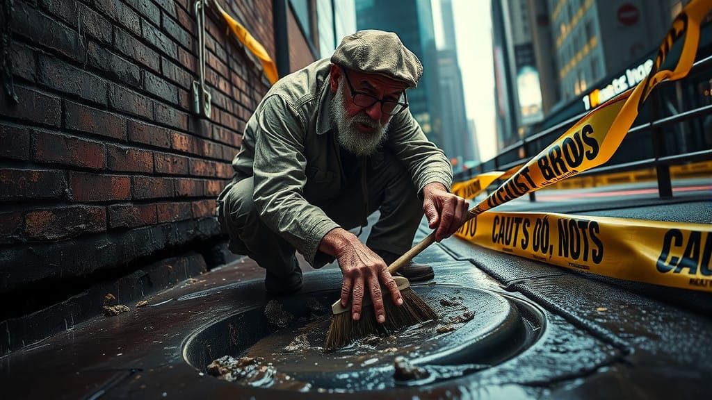 Gritty Realism of a Laborer in Urban Isolation