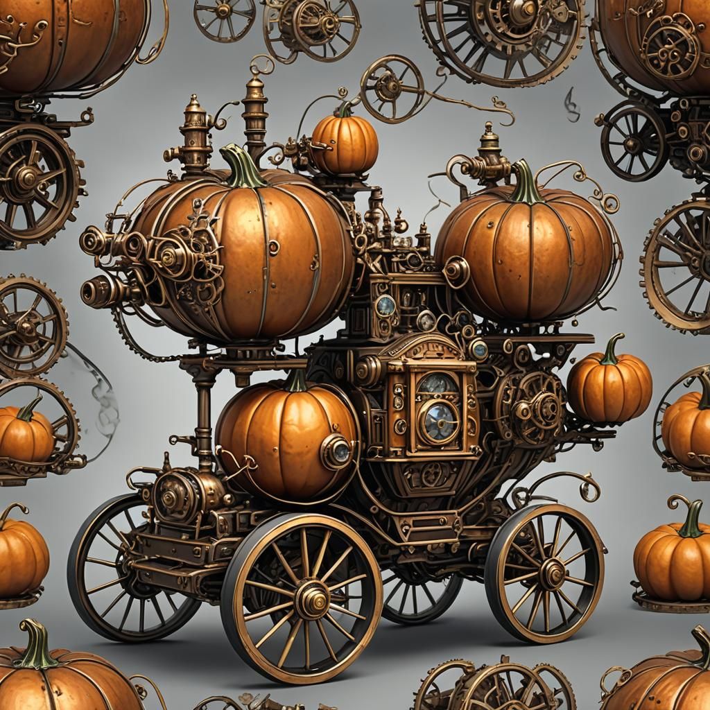 Steampunk Carriage Transforms into Pumpkin