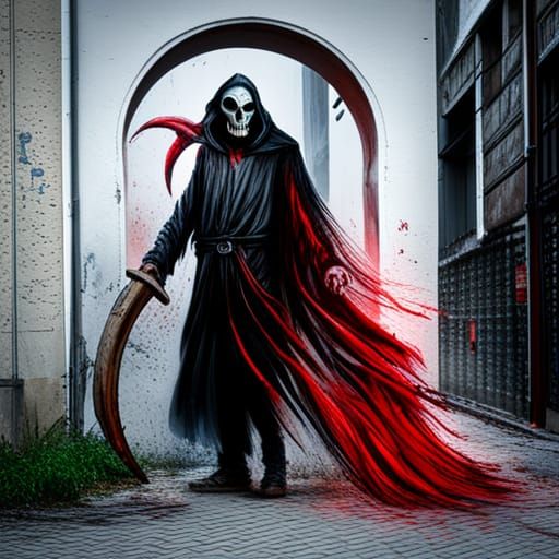 Magic Skull Grim Reaper Graffiti Art