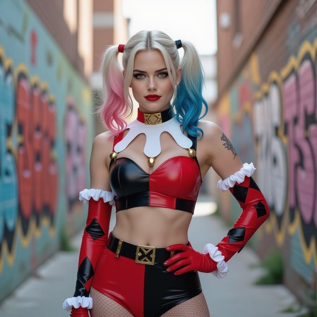 Kristen Stewart as Harley Quinn in Comic Art Style