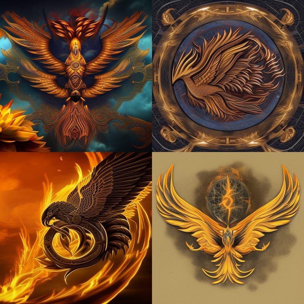 Phoenix and Lotus Logo: Dramatic Digital Art