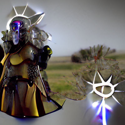 Warforged Celestial Warlock with Kite Shield in 8k