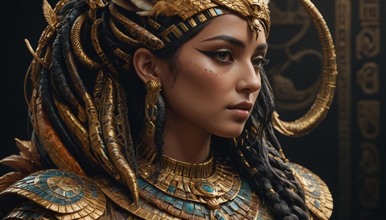 Fox Cleopatra in Bio-Organic Suit: Hyper-Realistic Fusion Ar...