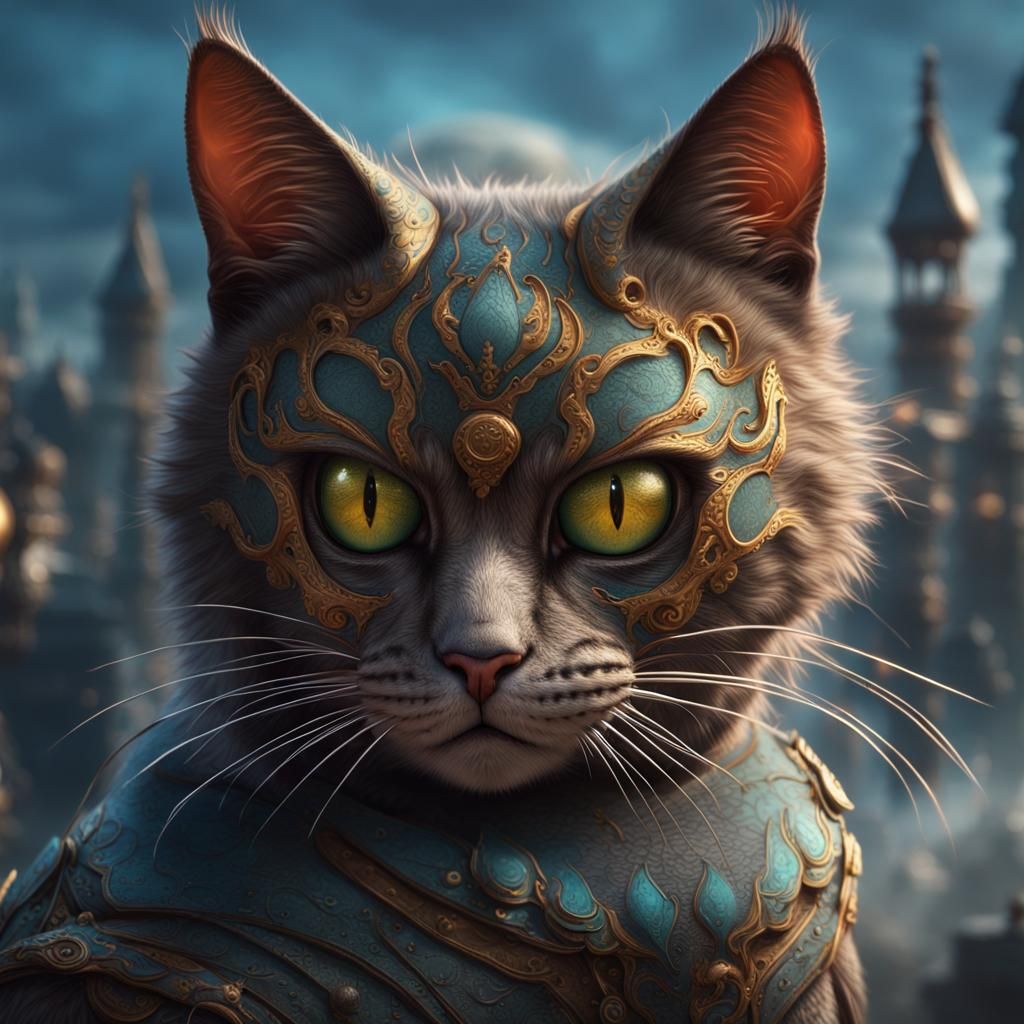 Scarred Feline: Detailed Fantasy Concept Art