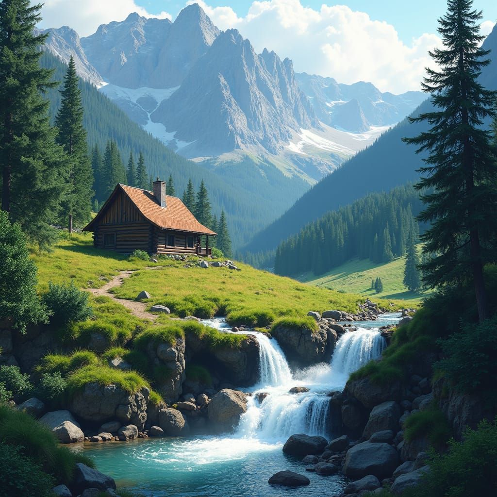 Secluded Mountain Cabin in Nature's Embrace