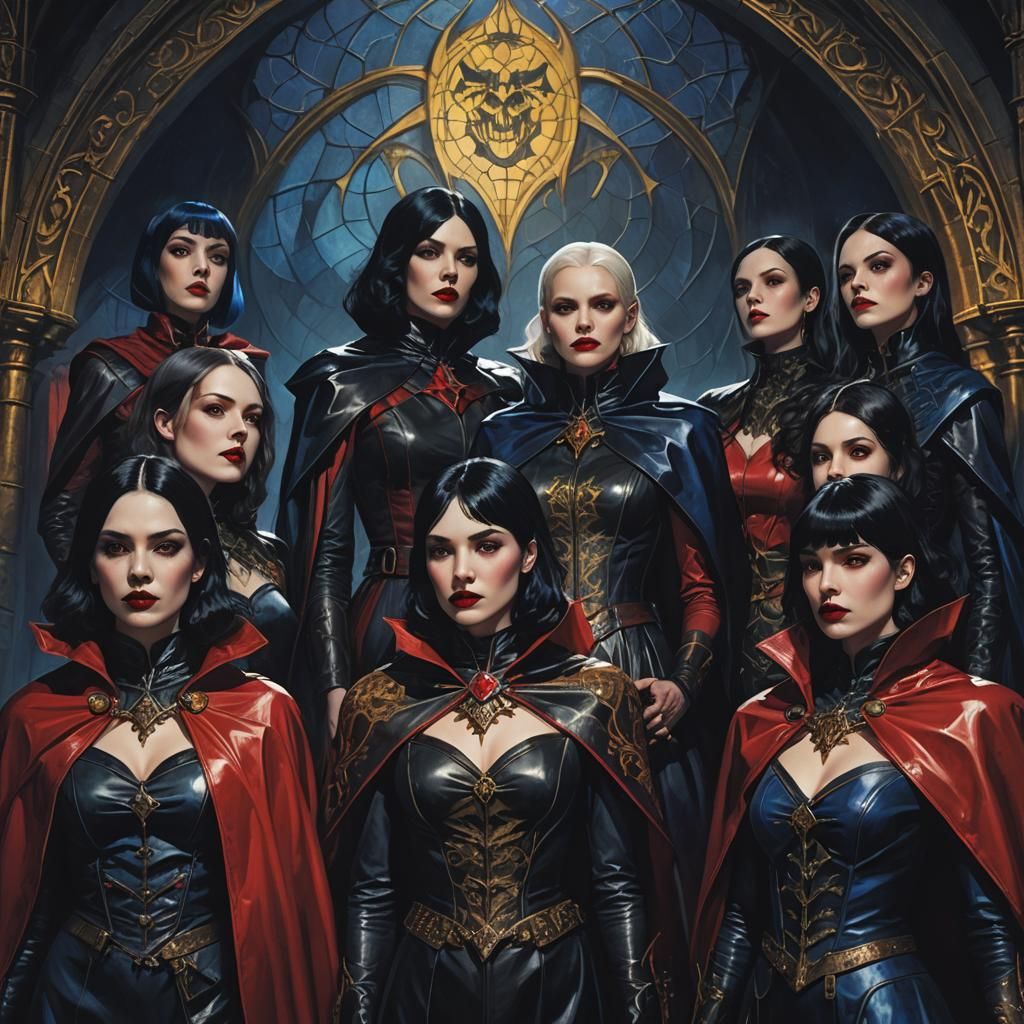 Gothic Fantasy: Dracula Countesses in Dramatic Lighting
