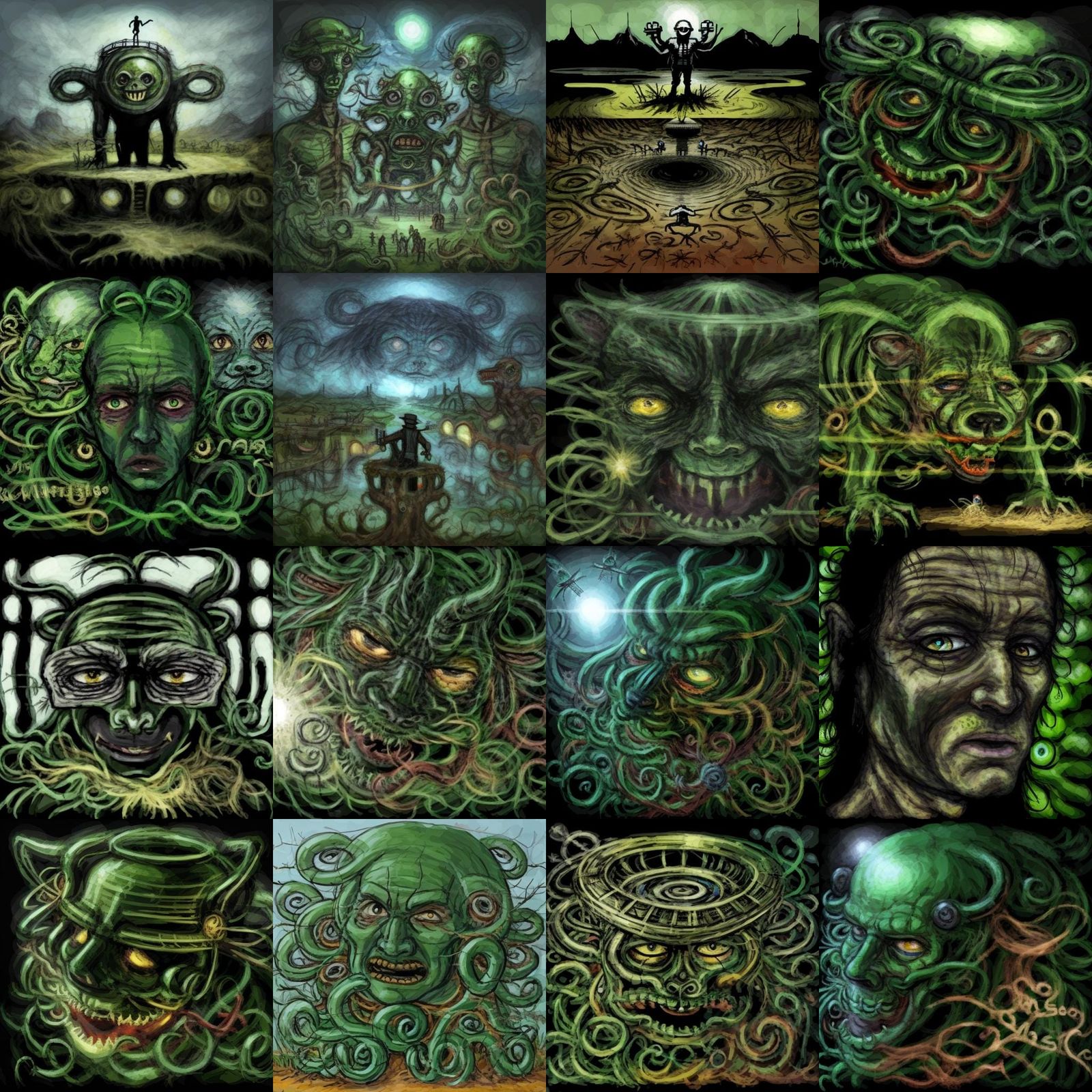 Solarpunk Landscape with Cryptoart Style Creatures