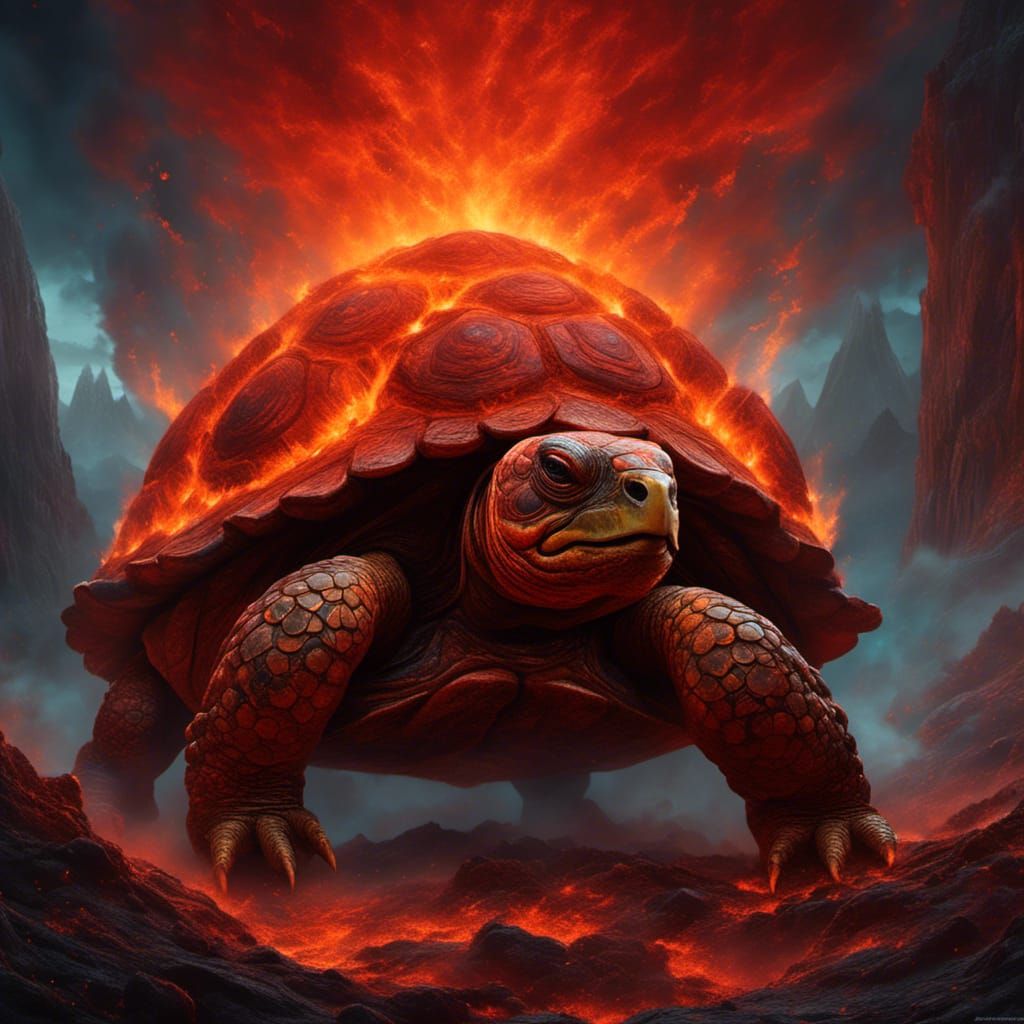 Fiery Volcano Tortoise Concept Art
