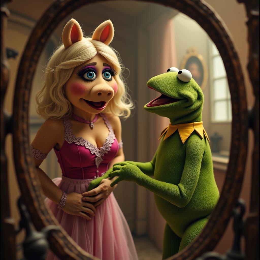 Kermit the Frog Dressed as Miss Piggy in Shocking Photo