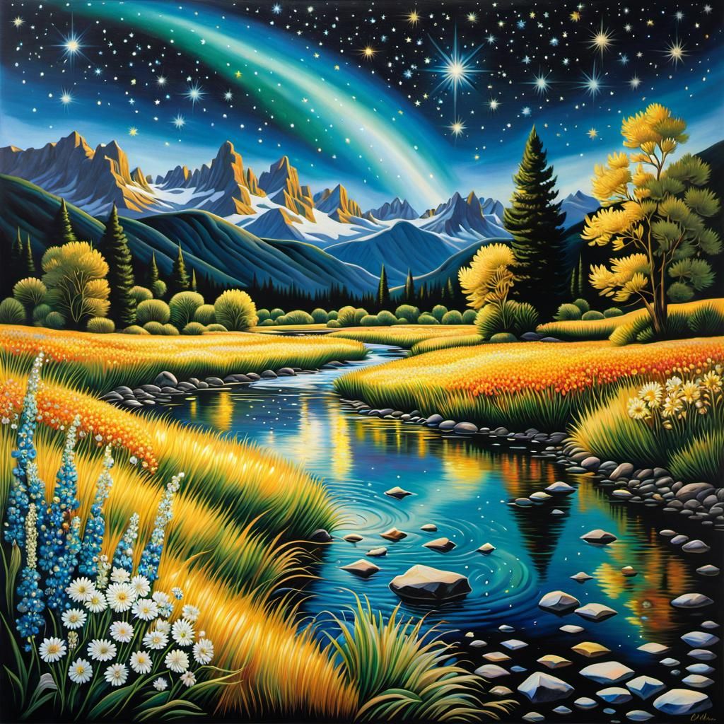 Sparkling Diamonds Under a Van Gogh Sky