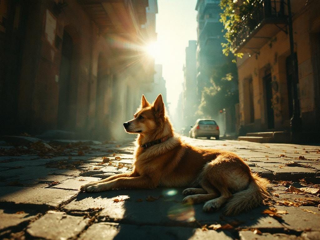 Dog in Sunlight: Jeremy Mann and Saul Leiter Style