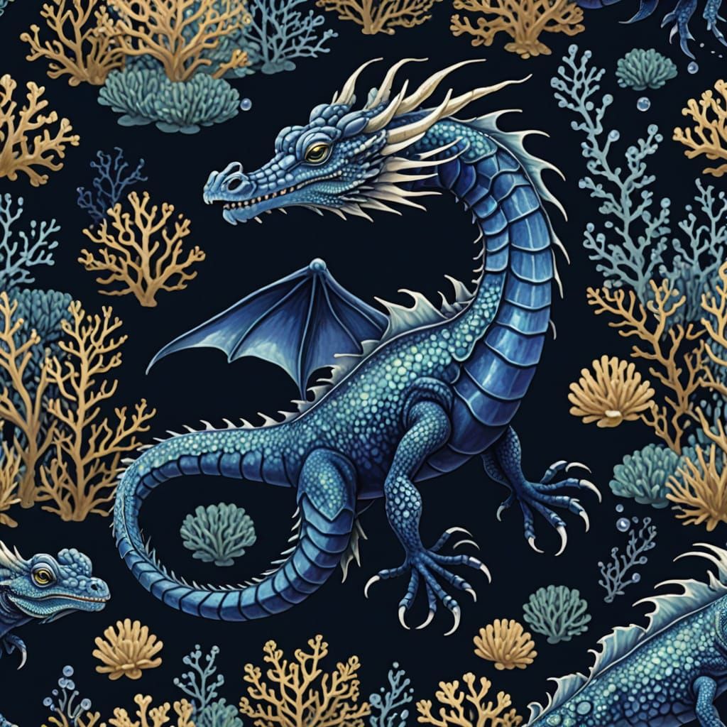 Majestic Indigo Sea Dragon Shines with Glittering Scales