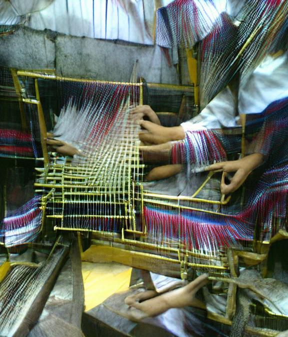 Detailed Abstract Woven Textile Art