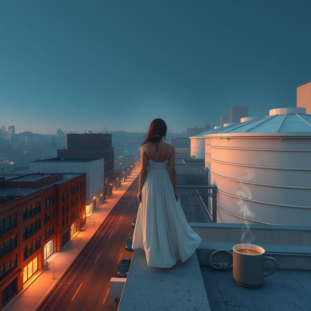 Hyperrealistic Rooftop Serenity in Architects' Style