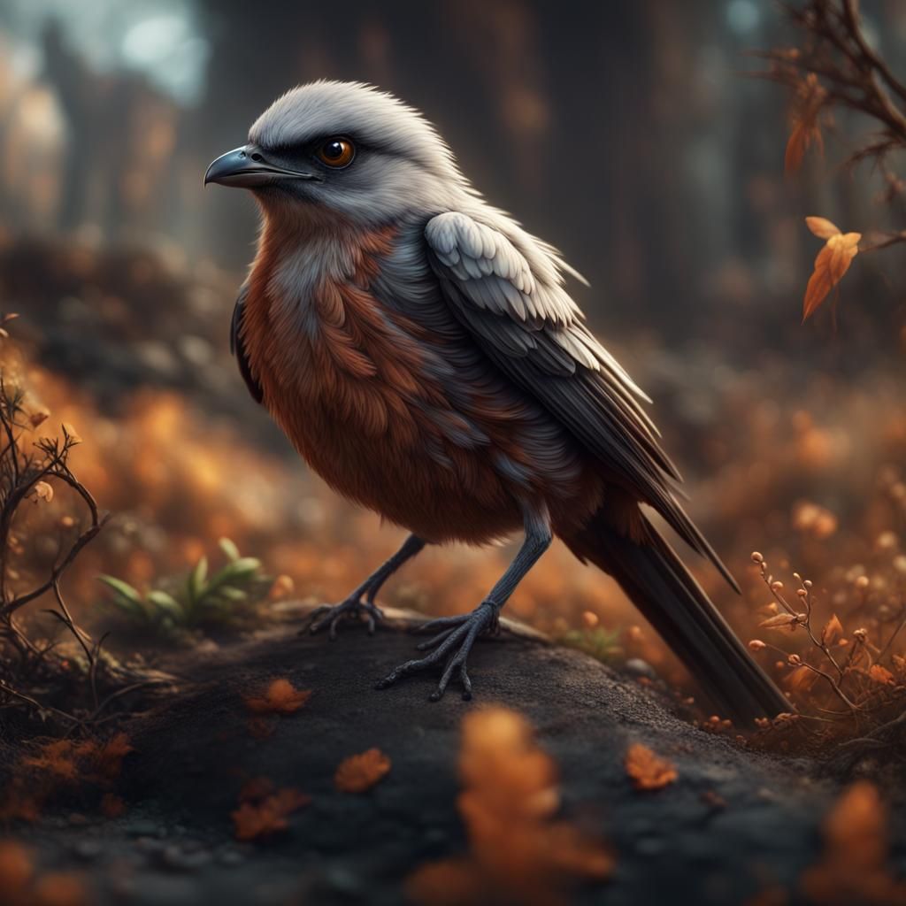 Shrike Bird Grounded: Detailed Matte Painting