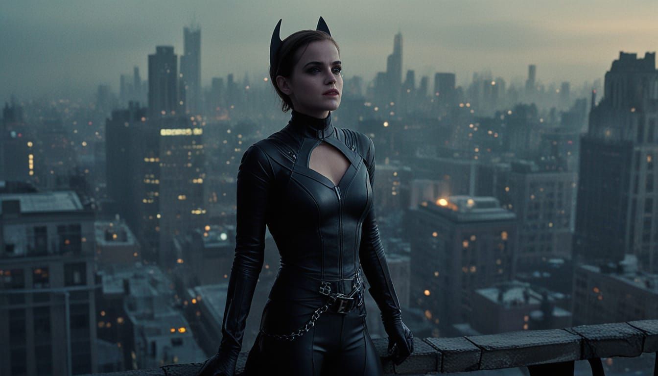 Emma Watson as Catwoman in Gotham Film Noir