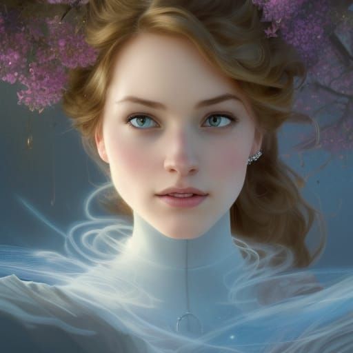 Cinderella Portrait in Hyperdetailed Art Nouveau Style