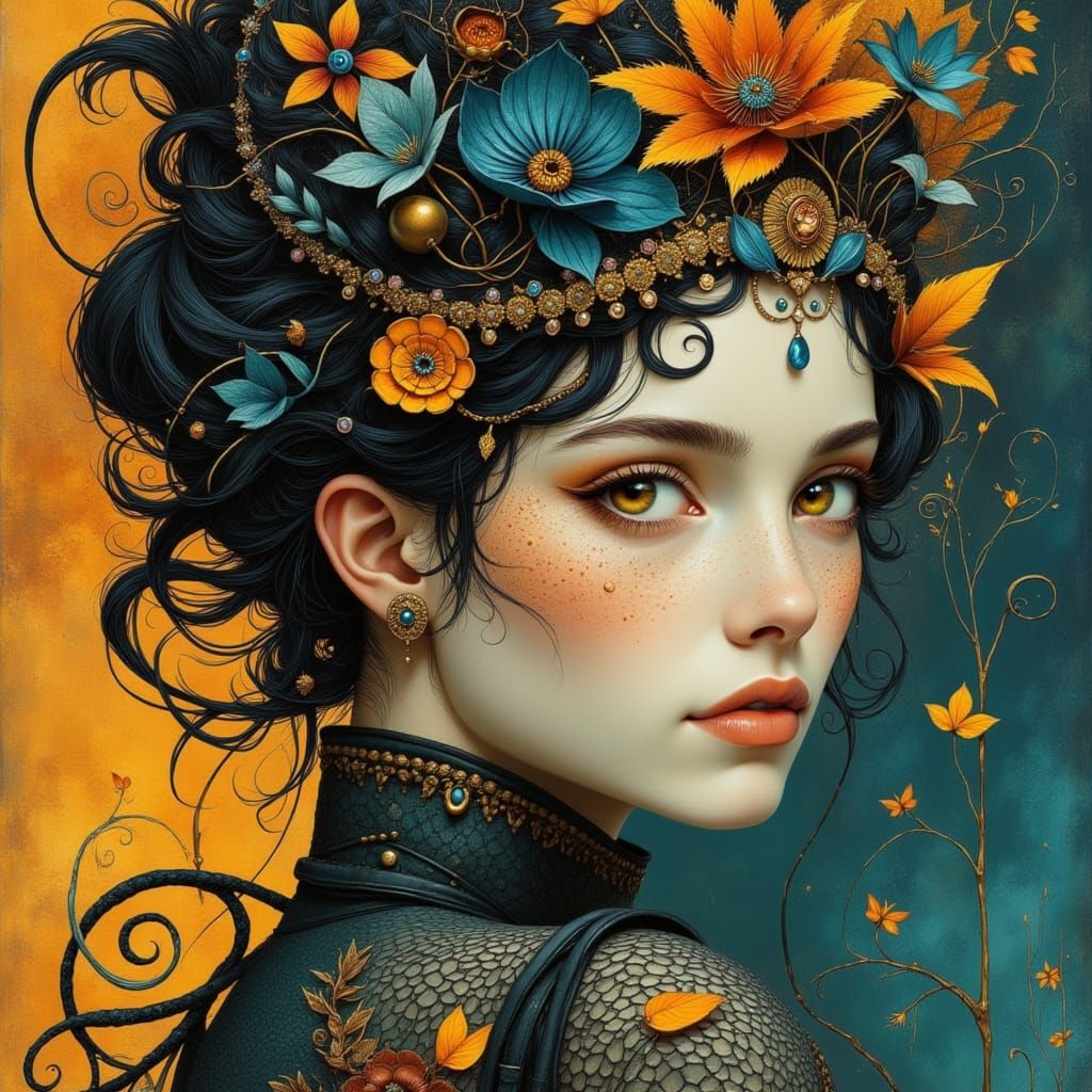 Enigmatic Portrait in Dynamic Lighting