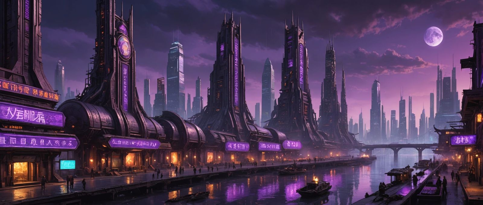 Futuristic Cityscape at Dusk: Cyberpunk Arcology