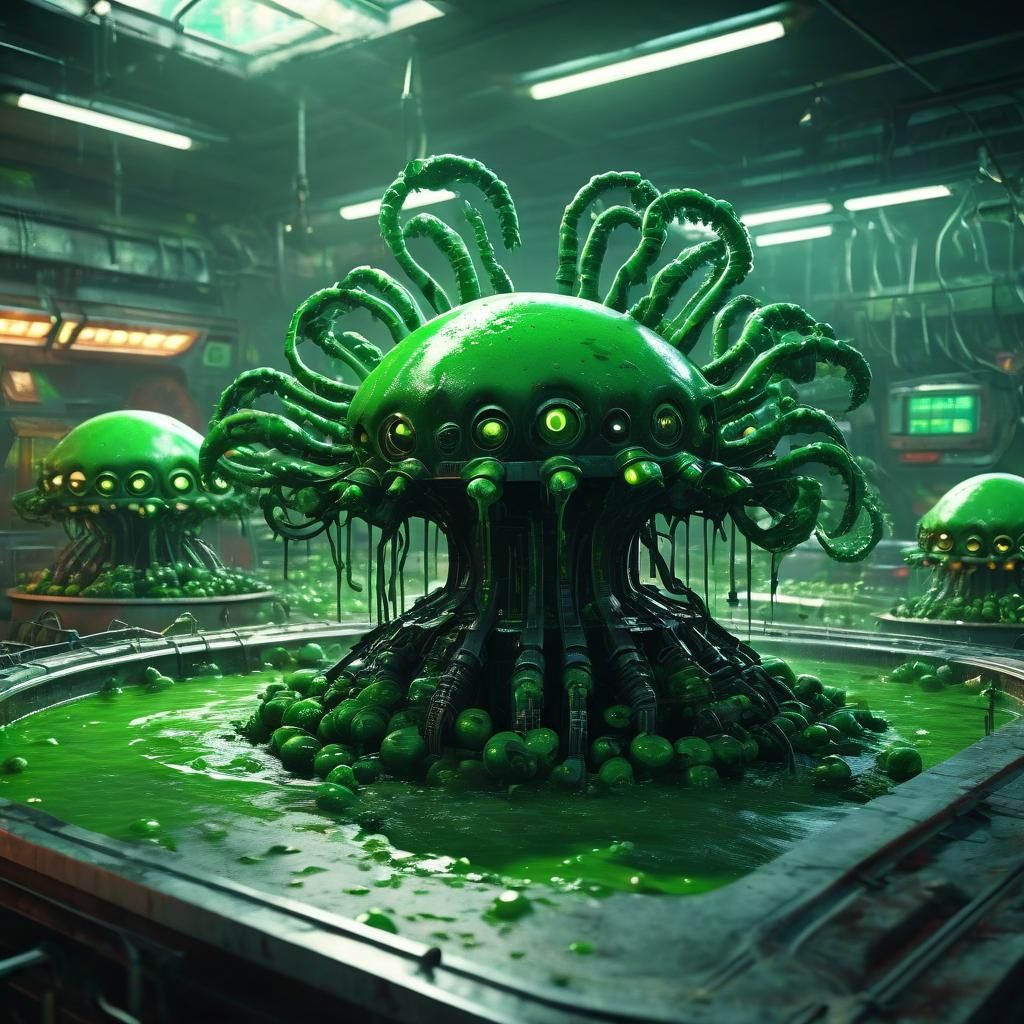 Space Diner with Demonic Shadows in Cinematic Style