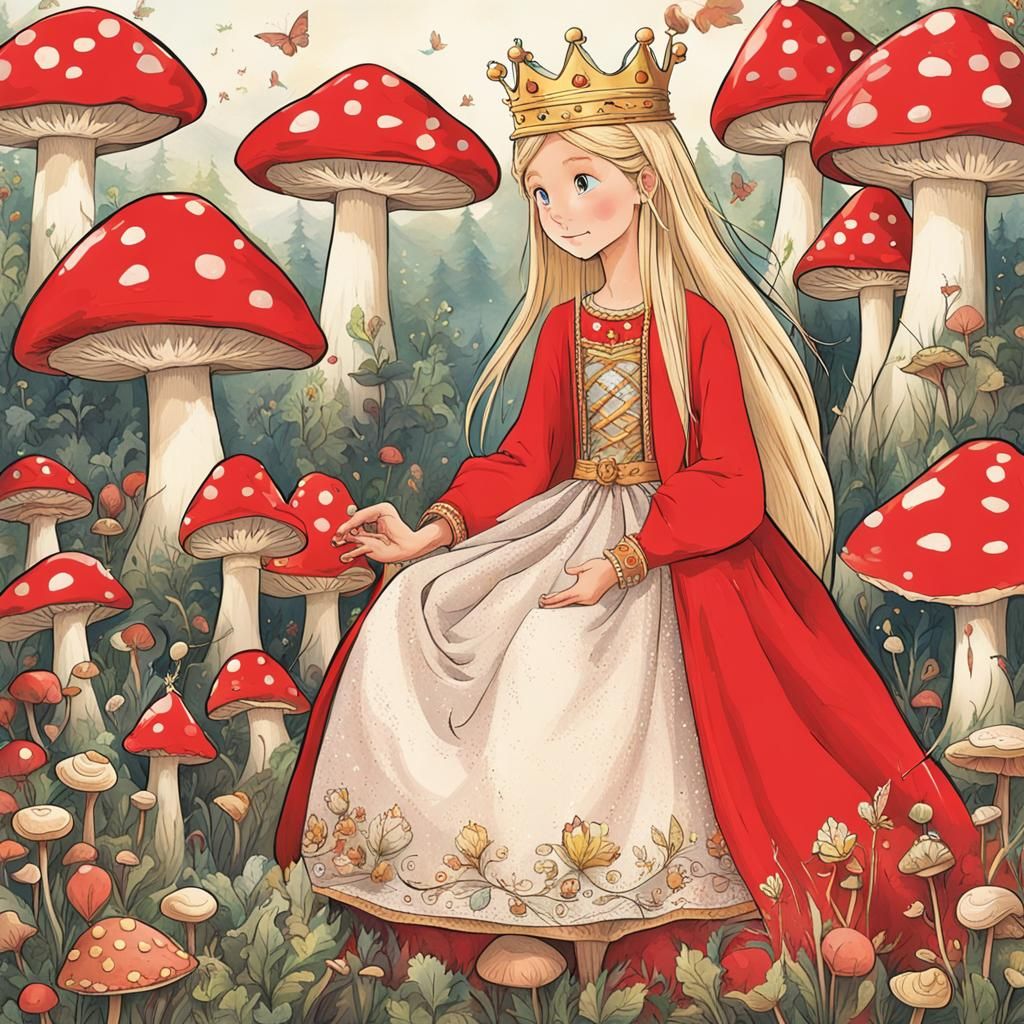 the princess with long blond hair