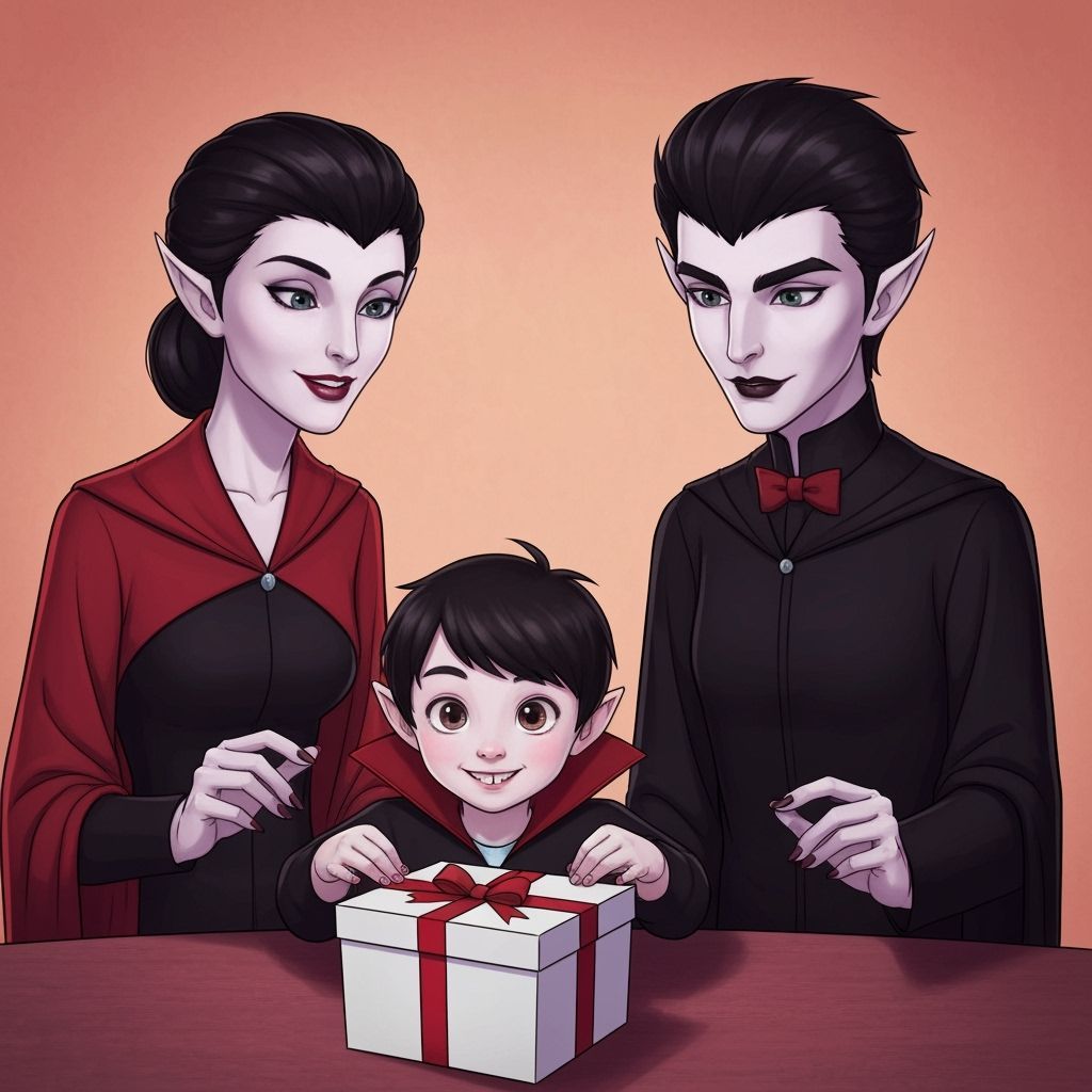 Vampire Family Celebrates Child's Birthday