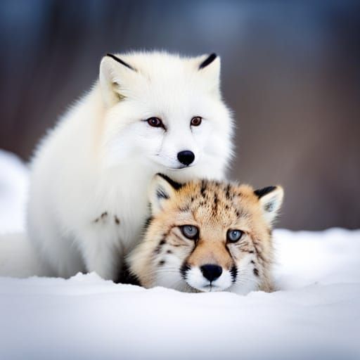 Arctic Fox and Cheetah Hybrid: Professional Photography