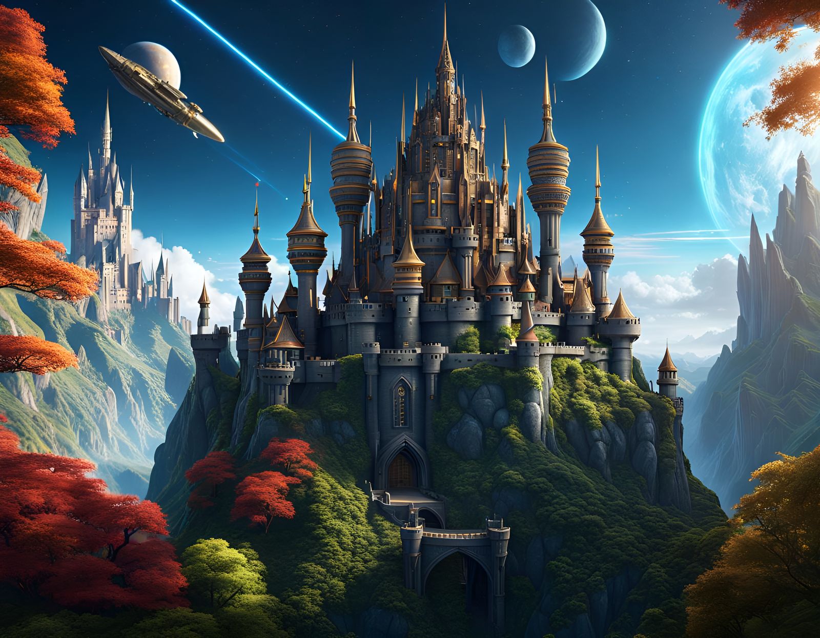 Fantasy Castle Under Threat From Above