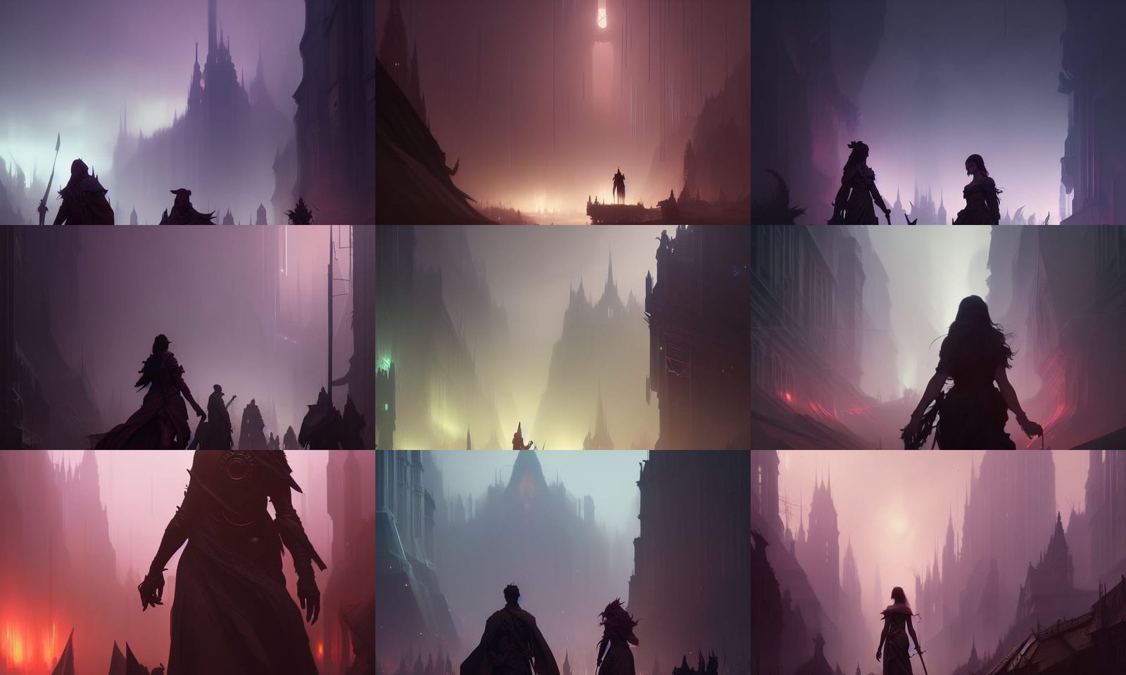 Dark Fantasy People in Dynamic Lighting