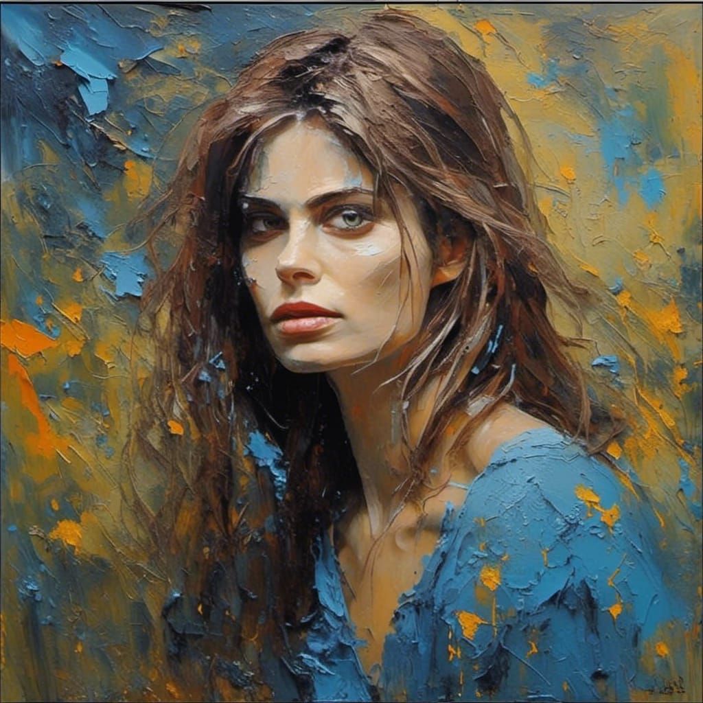 Natassja Kinski Portrait as Impasto Oil Painting