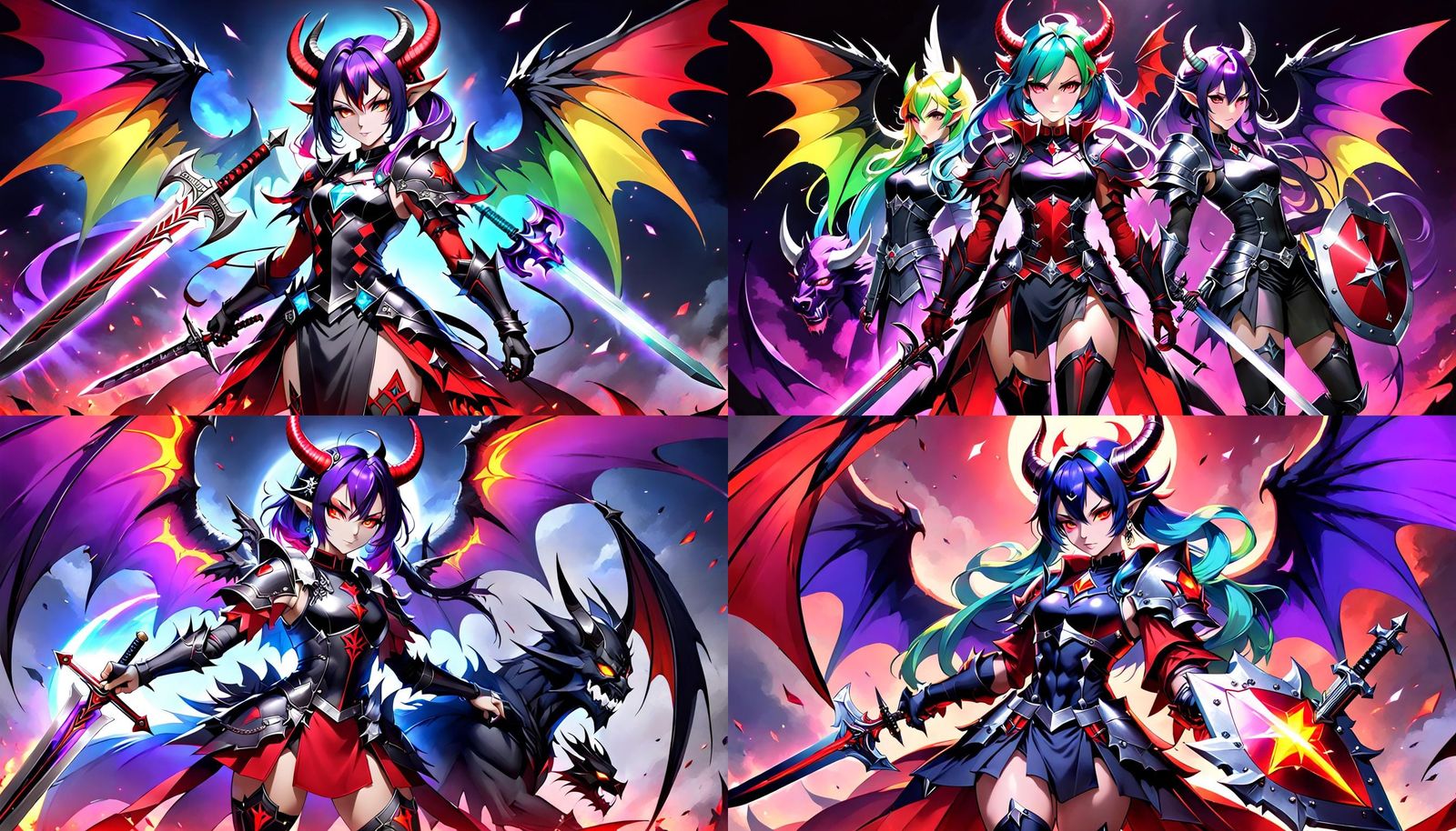 Nephalem: Dual Angel-Demon with Gemstone Wings