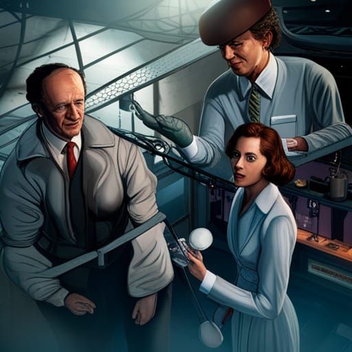 Scientists Discovering DNA: A Detailed Matte Painting