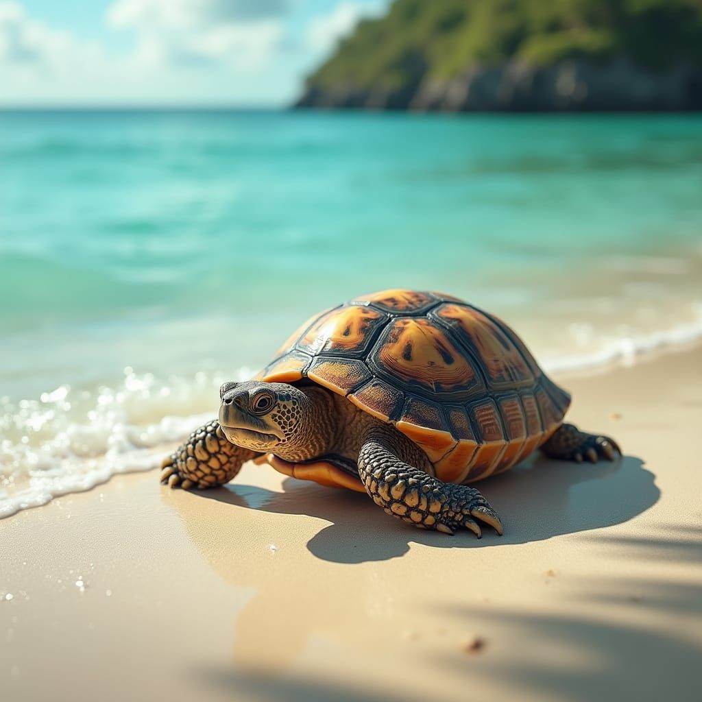 tropical beach tortoise
