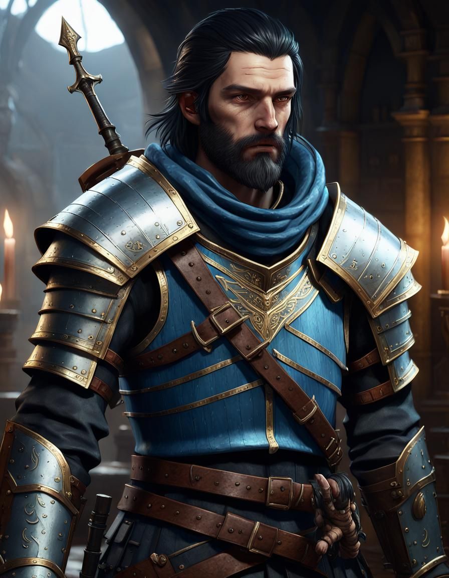 Young Witcher in Dark Fantasy Style