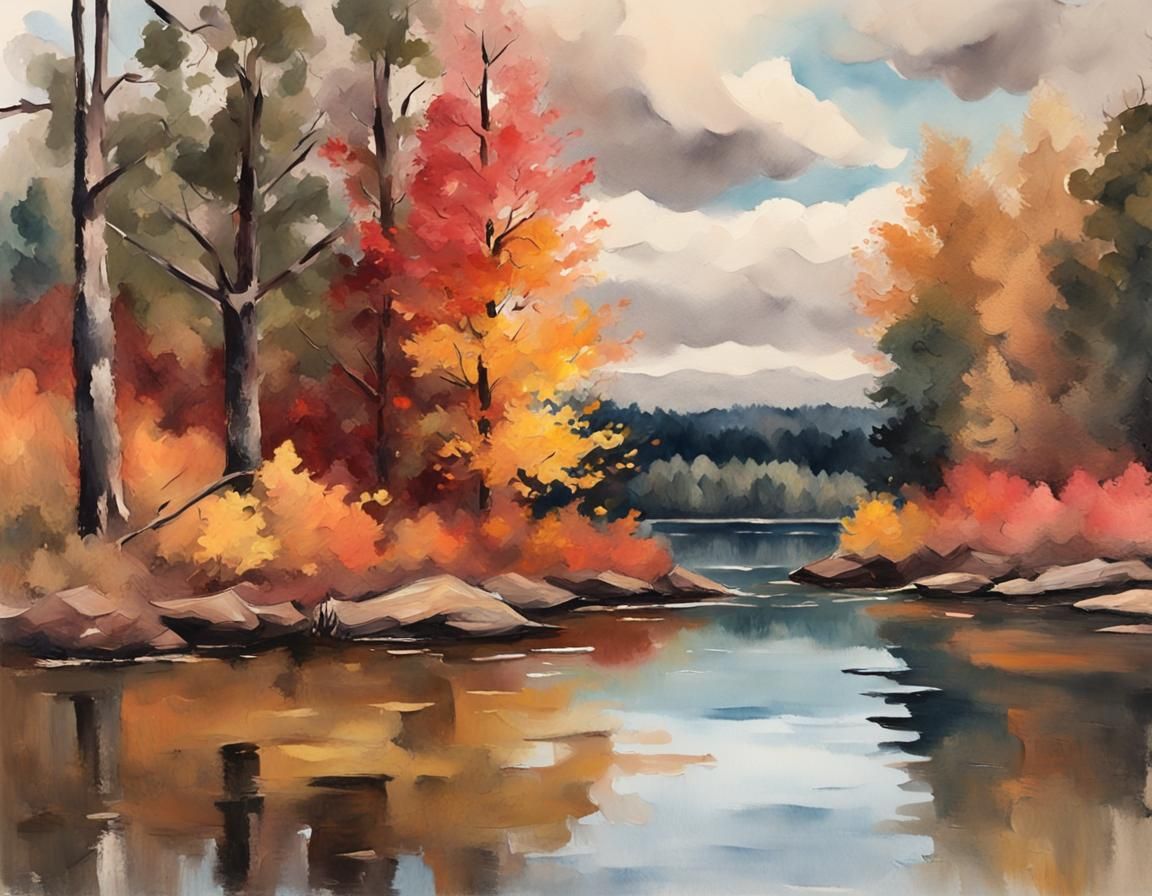 Epic Impressionist Masterpiece in Gouache Style with Thick B...