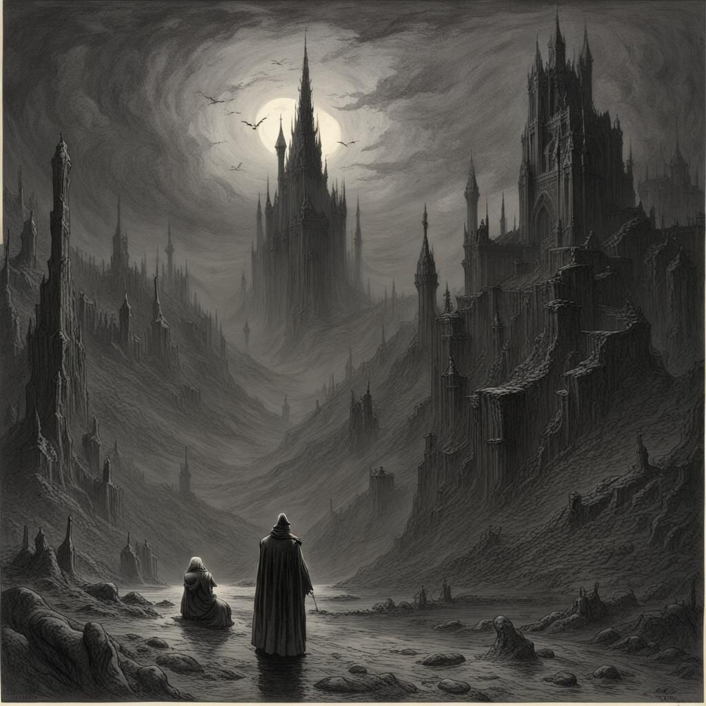 Horrific Far Realm Dreamscape in Gothic Horror Style