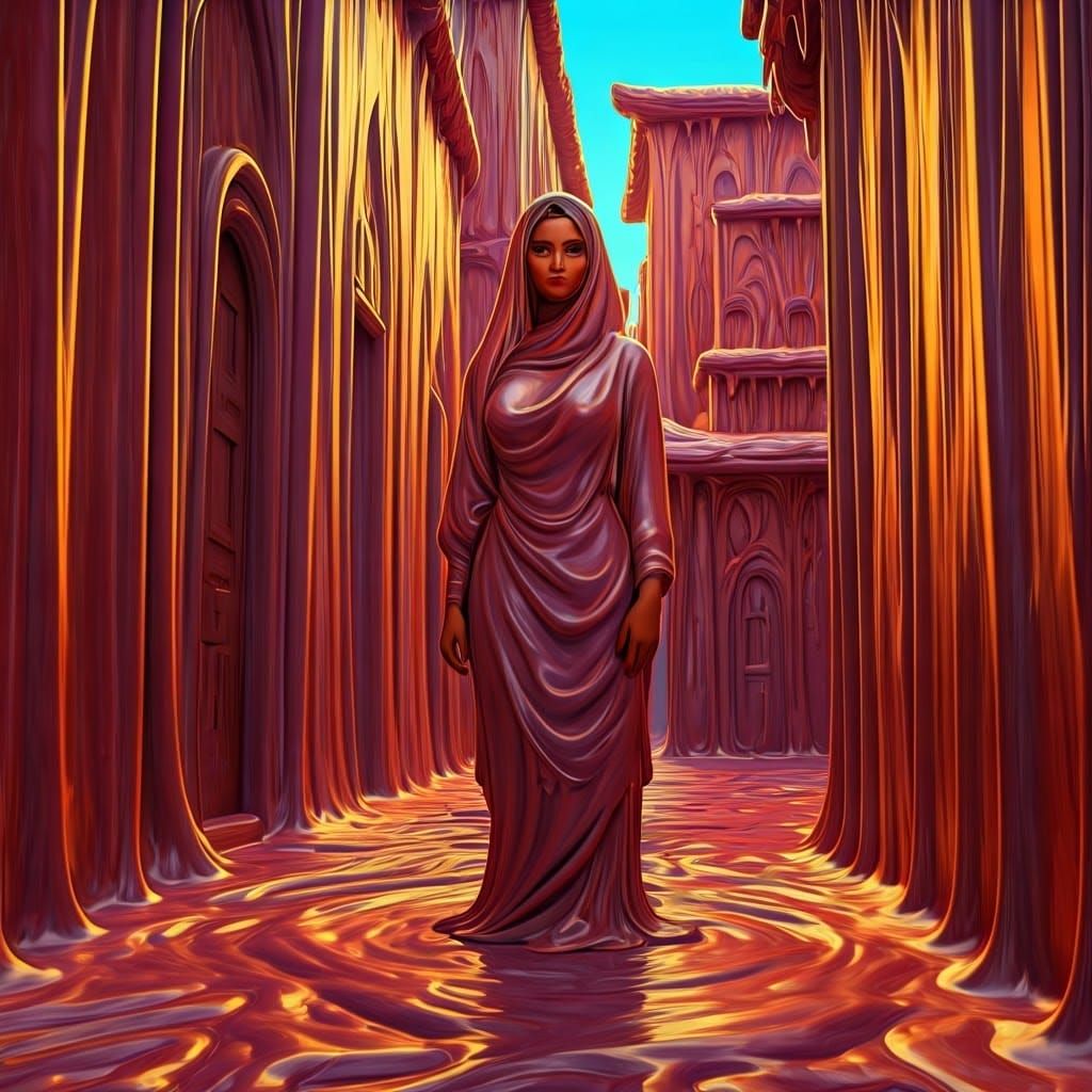 Surreal Slime Cityscape in Vibrant, Dreamlike Detail